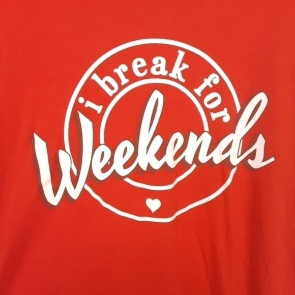 Wildfox 'I Break for weekends' Graphic Tee Size Small - Picture 3 of 6